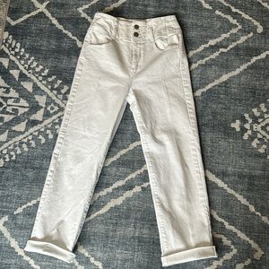 Ann Taylor cropped white jeans.  Size 0P